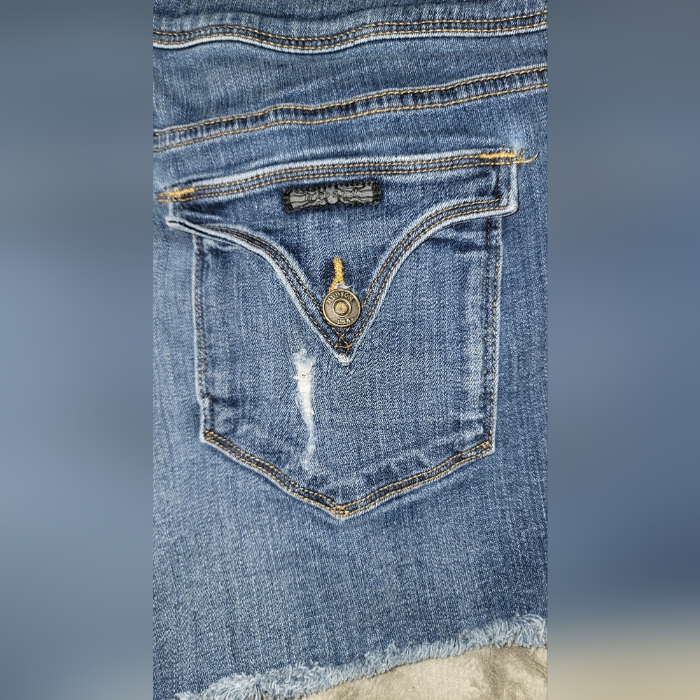 Hudson Jeans Blue Distressed Jean Shorts - Picture 4 of 7